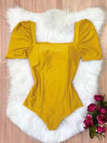 Women Bodysuits - Mustard Yellow - View 2