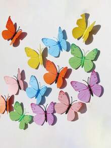 1pc 3D Butterfly Shaped Creative Magnetic Wall Sticker - Multicolor - View 8