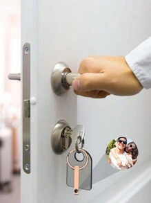 個性化圖片投影鑰匙扣，經典不銹鋼條狀吊墜鑰環，個性化Nano投影照片鑰扣，找失物標籤車鑰匙扣，適合作為父親或男友生日家庭珠寶禮物 - 金色 - 查看 8