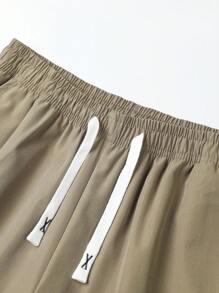 2pcs/Set Spring/Summer Teen Boy Casual And Fashionable Joggers With Drawstrings, Great For School And Daily Wear, Without Lining - Black - View 3