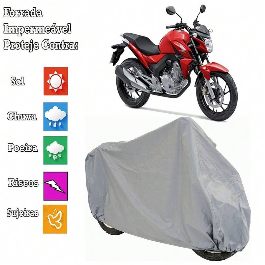 Capa para Cobrir Moto Twister 100% Impermeavel e 100% Forrada - Cinza - Visão 1