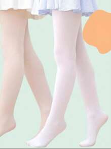 3 Mallas para Niña color blanco y piel 100% Algodon - Multicolor - Ver 2