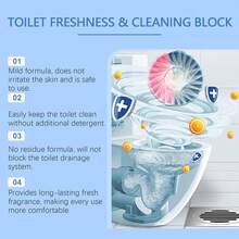 Khối tẩy rửa bồn cầu có hương thơm tươi mát, tiện lợi khi sử dụng, tự động nhả ra để làm sạch và khử mùi nhà vệ sinh - Màu xanh lam - Xem 5