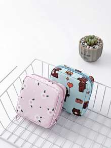 1pc Sanitary Pad Storage Bag, Portable Large Capacity, Minimalist Style, Waterproof, Used For Storing Sanitary Pads, Underwear Liners And Tampons, Valentine's Day Gift, Storage Bag, Cosmetics Bag, Coin Purse, Mini Bag Makeup Bag, Cosmetic Bag, Vacation Organizer, Large Capacity Makeup Organizer Makeup Case, For Lipstick, Brush, Skincare, Mobile Phone, Coin, Small Items, For Home, Gift, Vacation And Festival Halloween Christmas Multifunctional Use,Boho Vibes