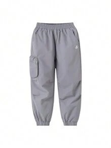 Annil Quần dài thường ngày hai lớp cho bé trai mùa xuân và mùa thu, hợp thời trang và đa năng - Xám - Xem 1