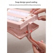 1pc Dual Wheel Household Carpet Cleaning Brush, Multifunctional Clothes Lint Remover, Bed & Sofa Hair Dirt Cleaner, Table Top & Desk Debris Cleaning Helper