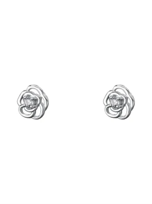One Pair S925 Sterling Silver Fine Jewelry Unique Minimalist Cubic Zirconia Rose Shape Stud Earrings For Girls Daily Wear Valentines - Stud Earrings - View 8
