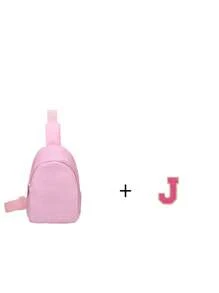 1pc Mini Boys And Girls Nylon Zipper Close Stylish Letter Chest Bag, All-In-One Casual Bag Suitable For Everyday Use(Alphabet Diy Handmade Bag!!!) - Pink - View 16