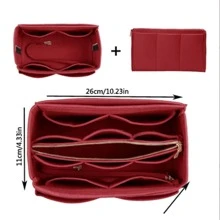 1pc Felt Storage Bags, Large/Medium/Small Sizes, Detachable Felt Makeup Cosmetic Organizer Bags
