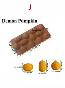 1pc 3D Halloween Silicone Mold, Halloween Pumpkin Bat Skull Ghost Fondant Chocolate Mold For DIY Halloween Gummies, Candy, Jelly, Chocolate, Jello Baking Tools, Kitchen Gadgets Halloween Decor Halloween Party Favors Halloween Party Supplies Halloween Halloween Decor Halloween Decorations Halloween Home Halloween Party Halloween Party - Brown - View 16