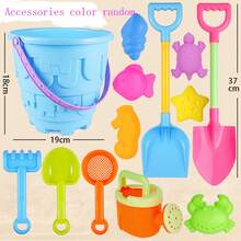 1入組兒童沙灘玩具套裝-大鏟子、沙灘桶、沙漏、挖掘工具，戶外遊玩沙灘套裝，顏色隨機 - 彩色 - 查看 10