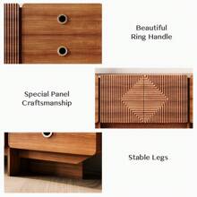 TV Stand For 75+ Inch TV, Mid Century Modern Entertainment Center With 4 Drawers,Storage Cabinet, Large Boho Media TV Console, 66 Inch Long Television Stand For Living Room,Cherry - 櫻桃 - 查看 4