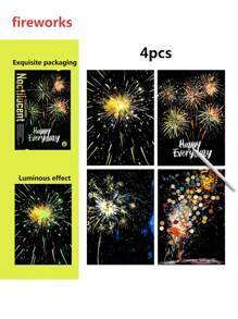 4pcs A4 Scratch Art Cards With 1 Pen, Night Light Effect, Colorful 16K Scratch Paper For Adults, Stress Relief Scratch Painting, Holiday Gift, DIY Scratch Painting Home Decor Back To School