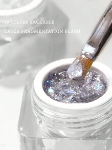 XEIJAYI 10 Colors 8g Holographic Reflective Nail Gel With Crushed Diamond Nail Gel Effect Suitable For Personal & Salon Use Nail Art Manicure DIY Salon Women Gift - 彩色 - 查看 5