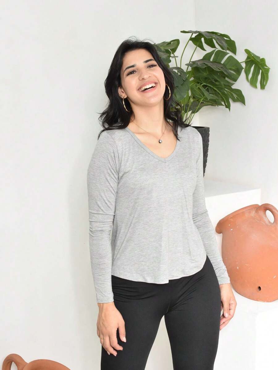 Women T-Shirts - Màu Xám nhạt - Xem 1