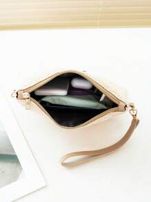 新款春夏时尚编织女包批发简约单肩斜挎甜美方形包 - 卡其色 - 查看 5