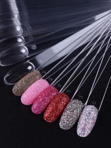 50Pcs Nail Swatches Oval Round Tips For Display Nail Samples Gel Polish Palette Color Chart Manicure Practicing Tools