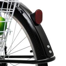 YUNRUX Trójkołowy rower dla dorosłych, 26-calowy trójkołowy (hamulec tarczowy), miejski trójkołowy rower, sześć regulowanych biegów, regulowana wysokość siedziska, z koszykiem, ładowność 120 kg, czarny