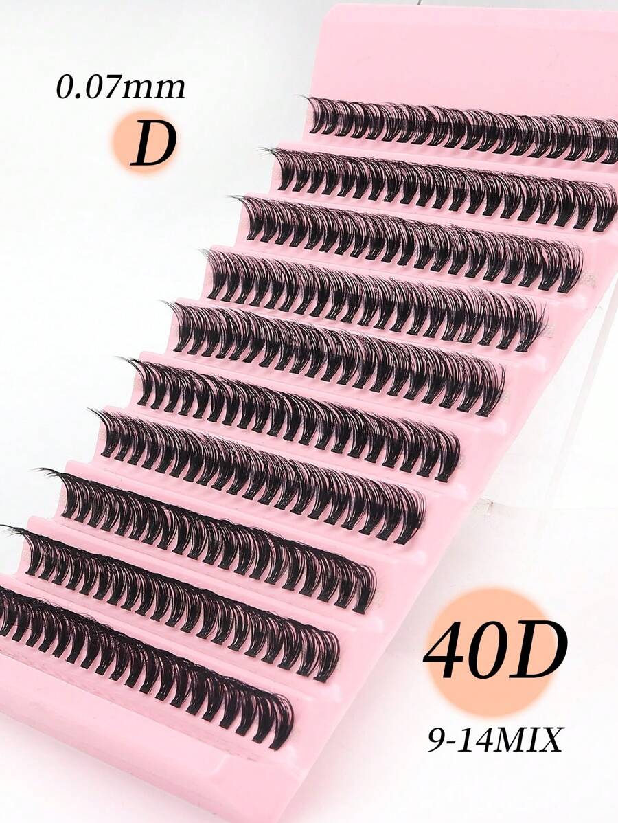 Lông mi chùm đơn 40d với cạnh cong mở rộng dài 9-14mm kết hợp với 0,07mm D siêu nhẹ 10 hàng 200 sợi lông chồn nhân tạo tương thích với mọi hình dạng mắt, bền và lâu dài hiệu ứng 3D thủ công tự làm thích hợp cho trang điểm nhẹ/nặng/hàng ngày/hoạt hình tính di động thích hợp cho mọi dịp, tiệc tùng và sử dụng hàng ngày cụm lông mi, cụm lông mi, lông mi riêng lẻ, lông mi, lông mi giả - màu đen - Xem 1