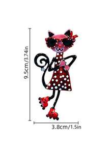 1 pieza Broche de gato moteado encantador, decoración diaria - Multicolor - Ver 3