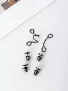1 套裤腰紧固件，适用于宽松牛仔裤，腰部可拆卸牛仔裤扣夹，服装配件，无需缝纫腰带紧固件，时尚，简约，时尚，女士，女士，女性，中性 - 黑色 - 查看 7