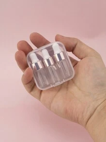 3pcs 3ml Travel Glass Pipette Bottle With Storage Container, Mini Essential Oil Cosmetic Refillable Vial, Dropper Bottle, Living Room Home Bedroom Bathroom House Decor, Travel Stuff, Wedding, Party, Birthday, Gifts For Men Mom Dad Friends, New Years, Accessories, Funny Gift