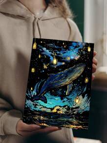 4pcs A4 Scratch Art Cards With 1 Pen, Night Light Effect, Colorful 16K Scratch Paper For Adults, Stress Relief Scratch Painting, Holiday Gift, DIY Scratch Painting Home Decor Back To School