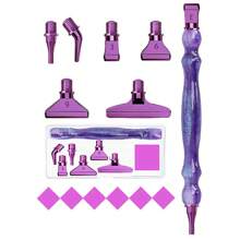 New Resin Diamond Painting Pen,Diamond Art Pen With Purple Multifunctional Metal Screw Thread Tips, 5D Diamond Painting Tool Accessories For Diamond Painting Nail Art Cross Stitch Decoration Diamond Art - Multicolor - View 18