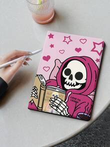 萬聖節骷髏圖案10.2英寸iPad 9/8/7世代專用保護套，全新第10代iPad智能保護套，自動開啟/闔合功能和全面保護四角防撞墊 - 彩色 - 查看 3