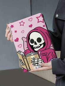 萬聖節骷髏圖案10.2英寸iPad 9/8/7世代專用保護套，全新第10代iPad智能保護套，自動開啟/闔合功能和全面保護四角防撞墊 - 彩色 - 查看 2