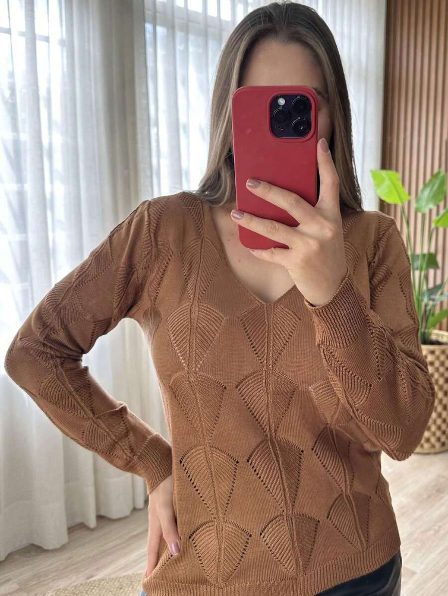 Women Sweaters - Camel - View 1