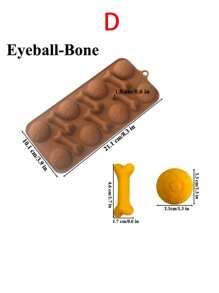 1pc 3D Halloween Silicone Mold, Halloween Pumpkin Bat Skull Ghost Fondant Chocolate Mold For DIY Halloween Gummies, Candy, Jelly, Chocolate, Jello Baking Tools, Kitchen Gadgets Halloween Decor Halloween Party Favors Halloween Party Supplies Halloween Halloween Decor Halloween Decorations Halloween Home Halloween Party Halloween Party - Brown - View 21