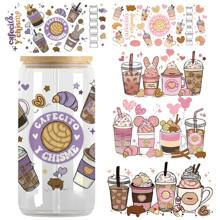 NJCHARMS 5 件裝粉紅色系列 Uv 水晶標籤適用於 16 盎司玻璃杯,3d 水晶標籤防水防刮 - 彩色 - 查看 10