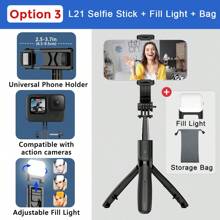 AXNEN 可伸缩自拍杆三脚架，带无线遥控器和手机支架，便携式智能手机三脚架，适用于团体自拍/直播/视频录制，兼容iOS/Android/GoPro设备