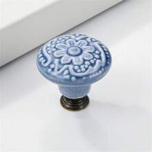15pcs Drawer Knob, Cabinet Knob Pull Handle, Porcelain Ceramic Kitchen Cabinet Handle, Cabinet Bathroom Door Handle, Furniture Hardware, Dark Green - Blue - View 9