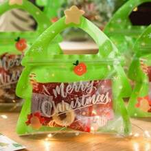 10pcs Christmas Party Candy Biscuit Chocolate Sealed Packaging Bags, Creative Cartoon Cute Version Gift Packaging Bags