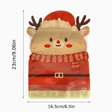 10pcs Christmas Party Candy Biscuit Chocolate Sealed Packaging Bags, Creative Cartoon Cute Version Gift Packaging Bags