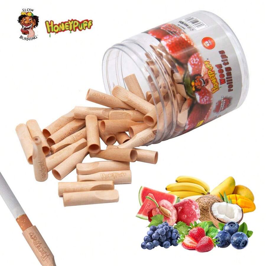 HONEYPUFF 1盒60支天然木制菸嘴濾嘴，水果味道濾嘴，香煙支架，香煙夾，適用於普通香煙，吸菸配件，萬聖節禮物 - 1PC - 查看 1