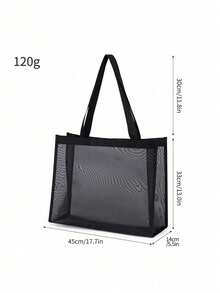 1 Túi Tote Lưới Nữ Tùy Chỉnh, Túi Đi Biển, Sức Chứa Lớn, Có Thể Gấp Lại, Nhẹ, Du Lịch, Tự Làm, Độc Đáo, Lưới, Thông Gió, Chắc Chắn, Bền Đẹp, Hình Ảnh, Hình Ảnh, Quà Tặng, Khoảnh Khắc Tuyệt Vời, Văn Bản, Tên - màu đen - Xem 6