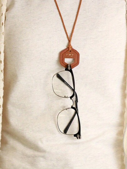 1 Stück eleganter, frisch-süßer hängender Gläserhalter, PU-Leder tragbares Brillenband, Brillenzubehör für Outdoor-Reisebrillen für Frauen