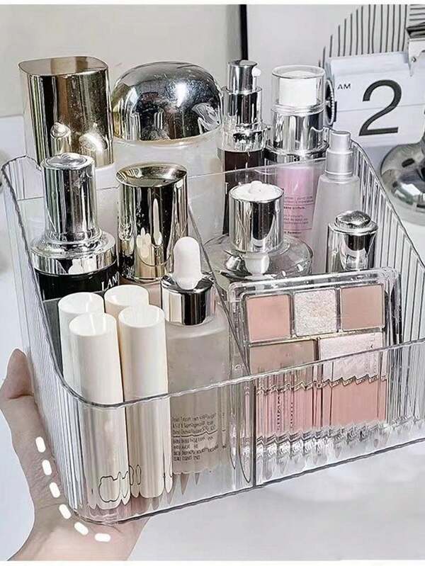 حقيبة تخزين مستحضرات التجميل شفاف طاولة مكتب قطعة واحدة