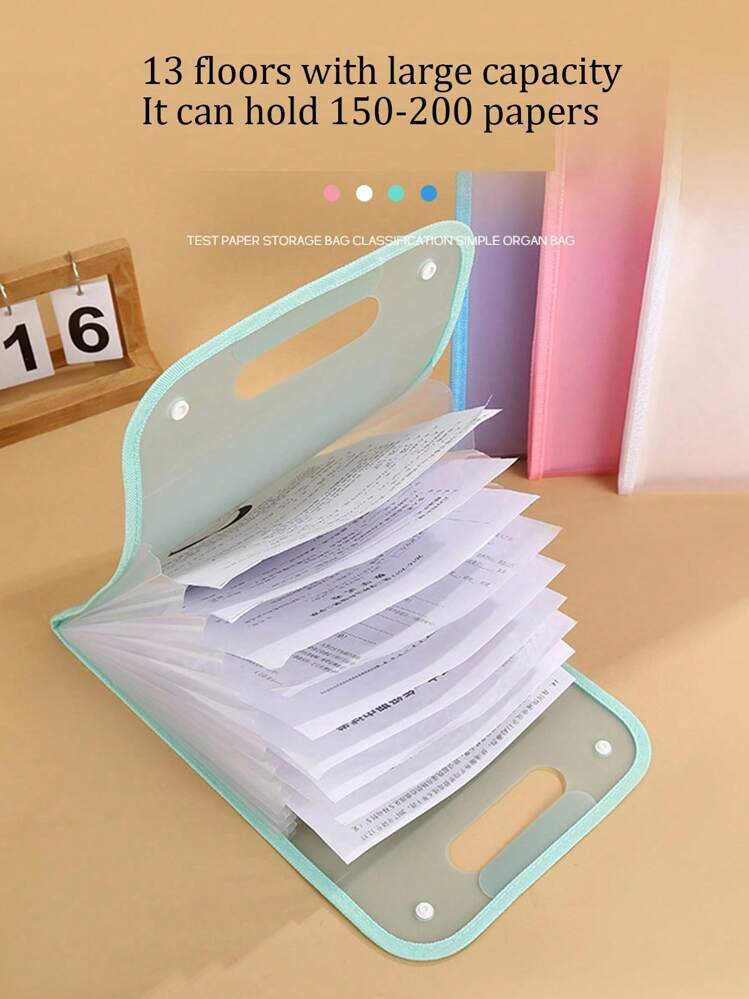 1pc Handheld 13 Layer Folder Accordion Bag Student File Bag A4 Clip Storage Bag Decorations Autumn Decor Festival Decor Room Decor Home Decor Fall Decor Bedroom Decor SHEIN South Africa
