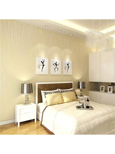 Roll Of Breathable Moderne Minimalist Thickened Non Woven Wallpaper, Stripe, Full Coverage Wallpaper Bedroom Living Room Home ation, Renovation Stickers Peel Wand Panels, Paper, Wallpapers, ation Items Refresh Your Home, Rama view 5
