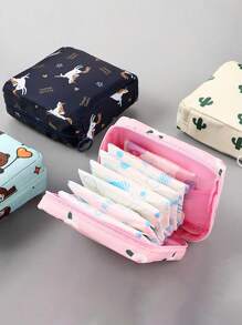 1pc Sanitary Pad Storage Bag, Portable Large Capacity, Minimalist Style, Waterproof, Used For Storing Sanitary Pads, Underwear Liners And Tampons, Valentine's Day Gift, Storage Bag, Cosmetics Bag, Coin Purse, Mini Bag Makeup Bag, Cosmetic Bag, Vacation Organizer, Large Capacity Makeup Organizer Makeup Case, For Lipstick, Brush, Skincare, Mobile Phone, Coin, Small Items, For Home, Gift, Vacation And Festival Halloween Christmas Multifunctional Use,Boho Vibes