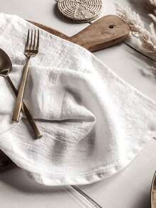 2/6/12pcs French Rustic Style Linen Fabric Simple And Skin-Friendly Absorbent Tablecloth For Hotel, Restaurant, Home, Banquet, Holiday Party Decoration, Including Tablecloth, Coasters And Napkins