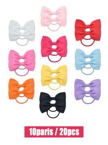 20/40pcs 2.75" Baby Hair Ties With Bows For Toddler Elastic Ponytail Holders Small Hair Ties For Baby Girls Kids Children Infants Hair Accessories