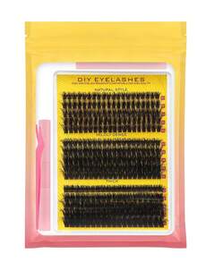 HBZGTLAD 15托盤60 + 80 + 100D DIY睫毛擴展套件，附295件睫毛捆（10-16毫米捲曲混合），粘合劑和密封睫毛鉗，適用於個人使用 - 黑色 - 查看 11