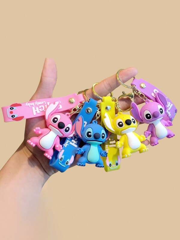 Disney 1 pièce/2 pièces Porte-clés mignon de couple de dessin animé, porte-clés nounours adorable, décoration de sac/sac à dos à la mode, pendentif de voiture cadeau