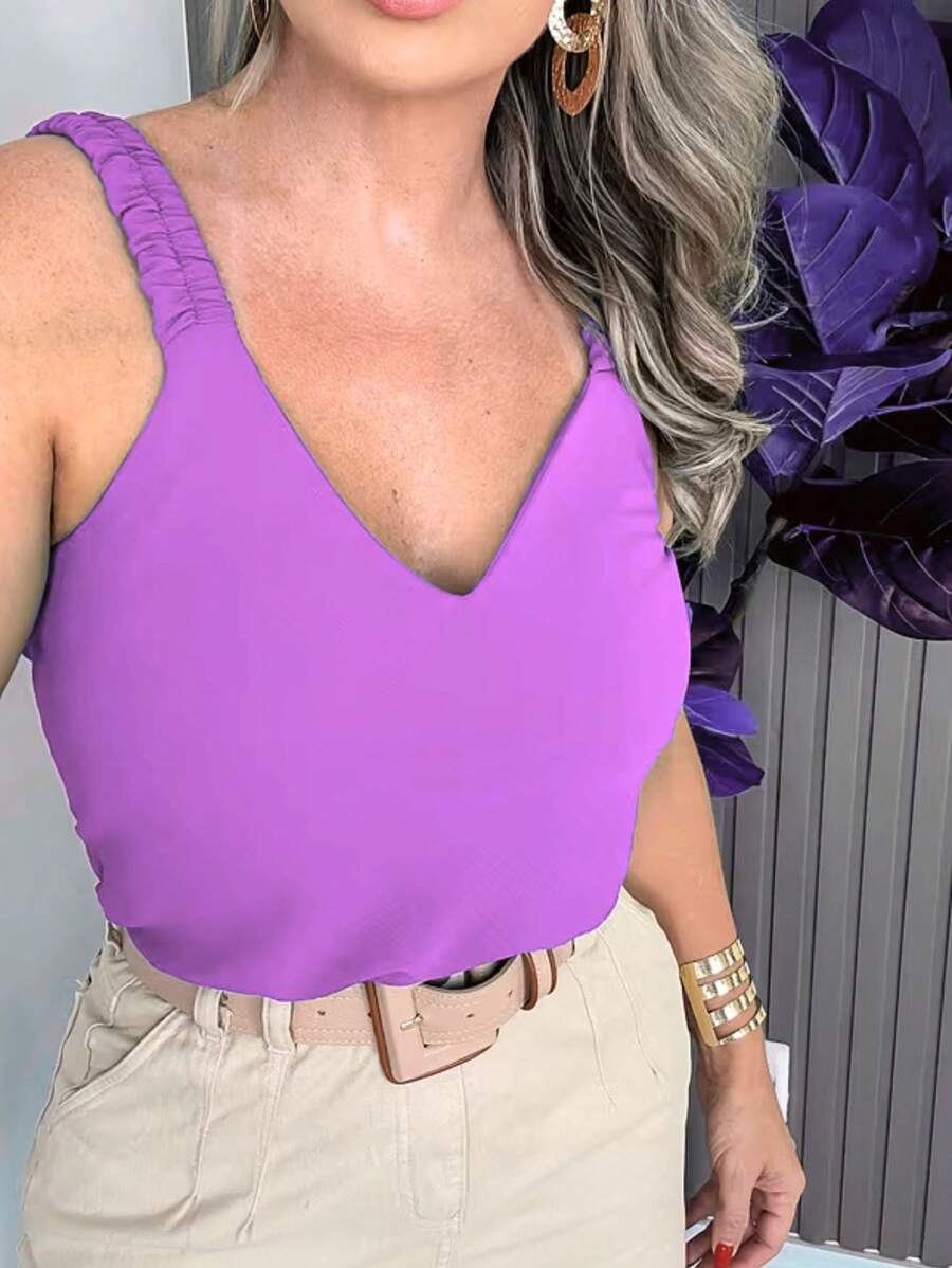 Women Tank Tops & Camis - Lilac Purple - View 1