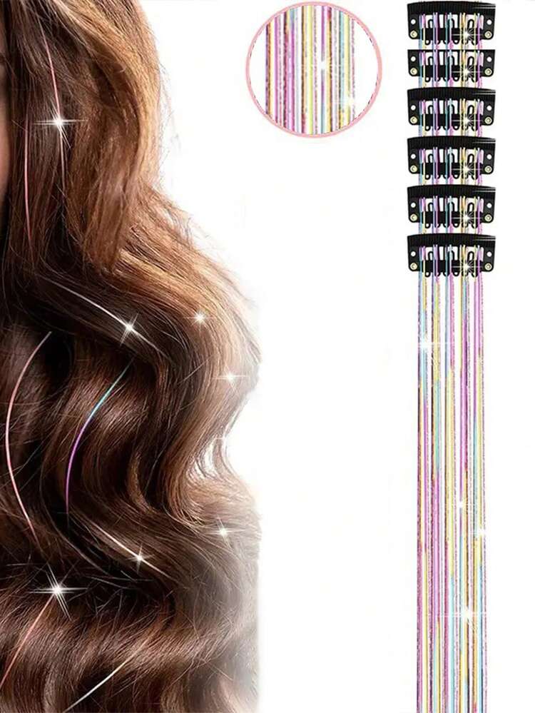 6 fasce per capelli con brillantini, elastiche, con strass, regolabili, per donne e ragazze